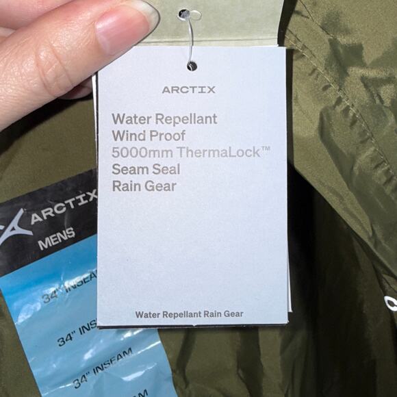 Arctix Men's Storm Rain Pant, Olive 4X 34L - Picture 9 of 14